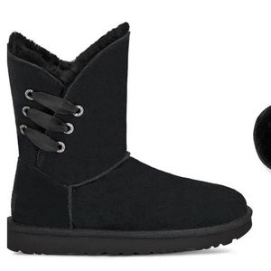 Black UGG Constantine Satin Ribbon Boots Women’s Size 11